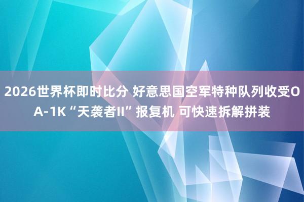 2026世界杯即时比分 好意思国空军特种队列收受OA-1K“天袭者II”报复机 可快速拆解拼装