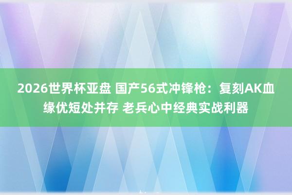2026世界杯亚盘 国产56式冲锋枪:复刻AK血缘优短处并存 老兵心中经典实战利器