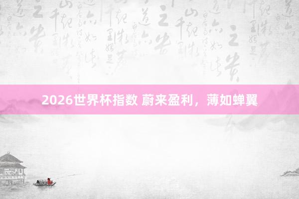 2026世界杯指数 蔚来盈利，薄如蝉翼
