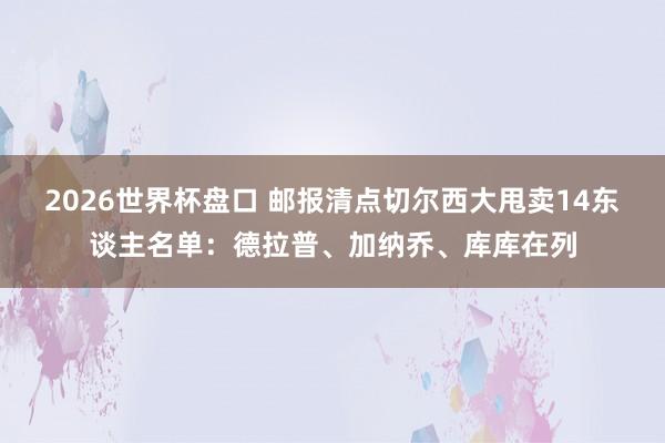 2026世界杯盘口 邮报清点切尔西大甩卖14东谈主名单:德拉普、加纳乔、库库在列