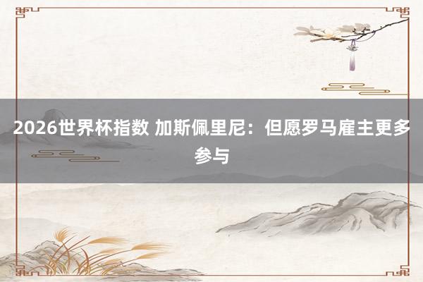 2026世界杯指数 加斯佩里尼：但愿罗马雇主更多参与