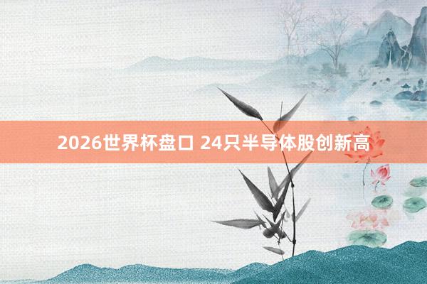 2026世界杯盘口 24只半导体股创新高