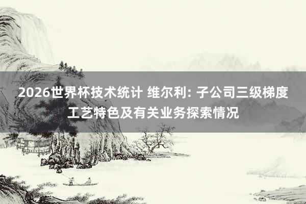 2026世界杯技术统计 维尔利: 子公司三级梯度工艺特色及有关业务探索情况