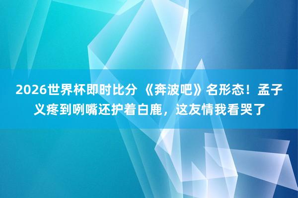 2026世界杯即时比分 《奔波吧》名形态!孟子义疼到咧嘴还护着白鹿,这友情我看哭了