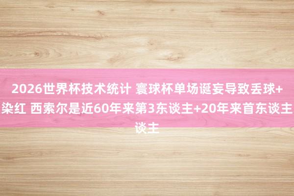 2026世界杯技术统计 寰球杯单场诞妄导致丢球+染红 西索尔是近60年来第3东谈主+20年来首东谈主