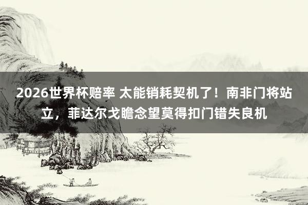 2026世界杯赔率 太能销耗契机了！南非门将站立，菲达尔戈瞻念望莫得扣门错失良机