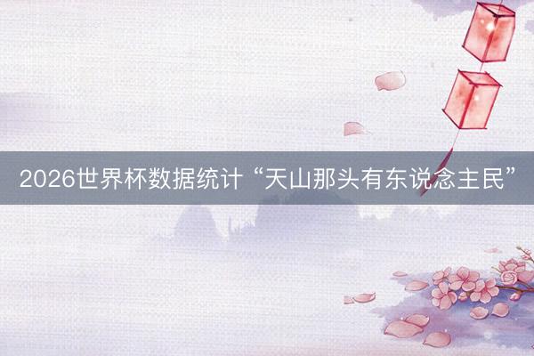 2026世界杯数据统计 “天山那头有东说念主民”